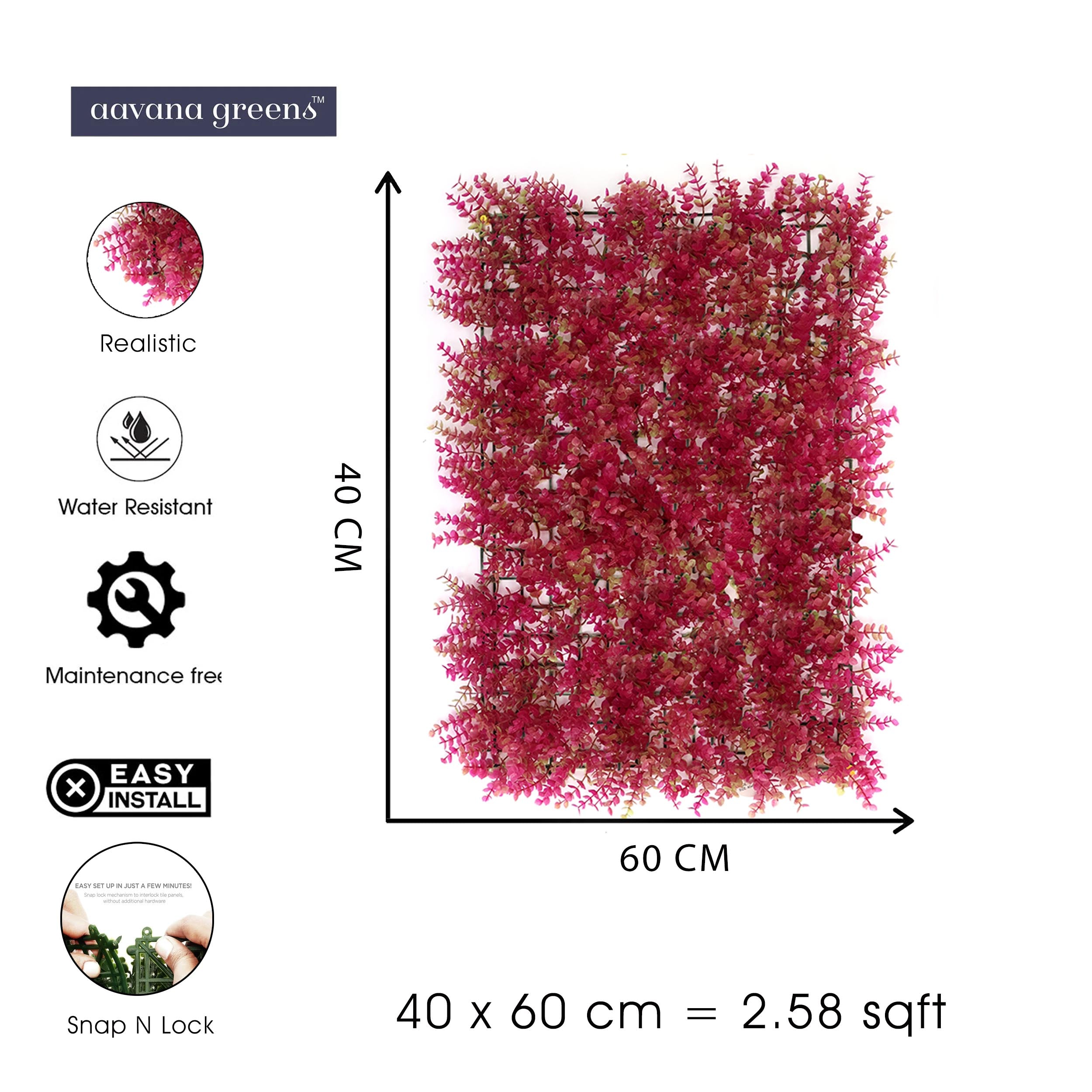 Artificial Vertical Garden Wall Panel 40X60 CM