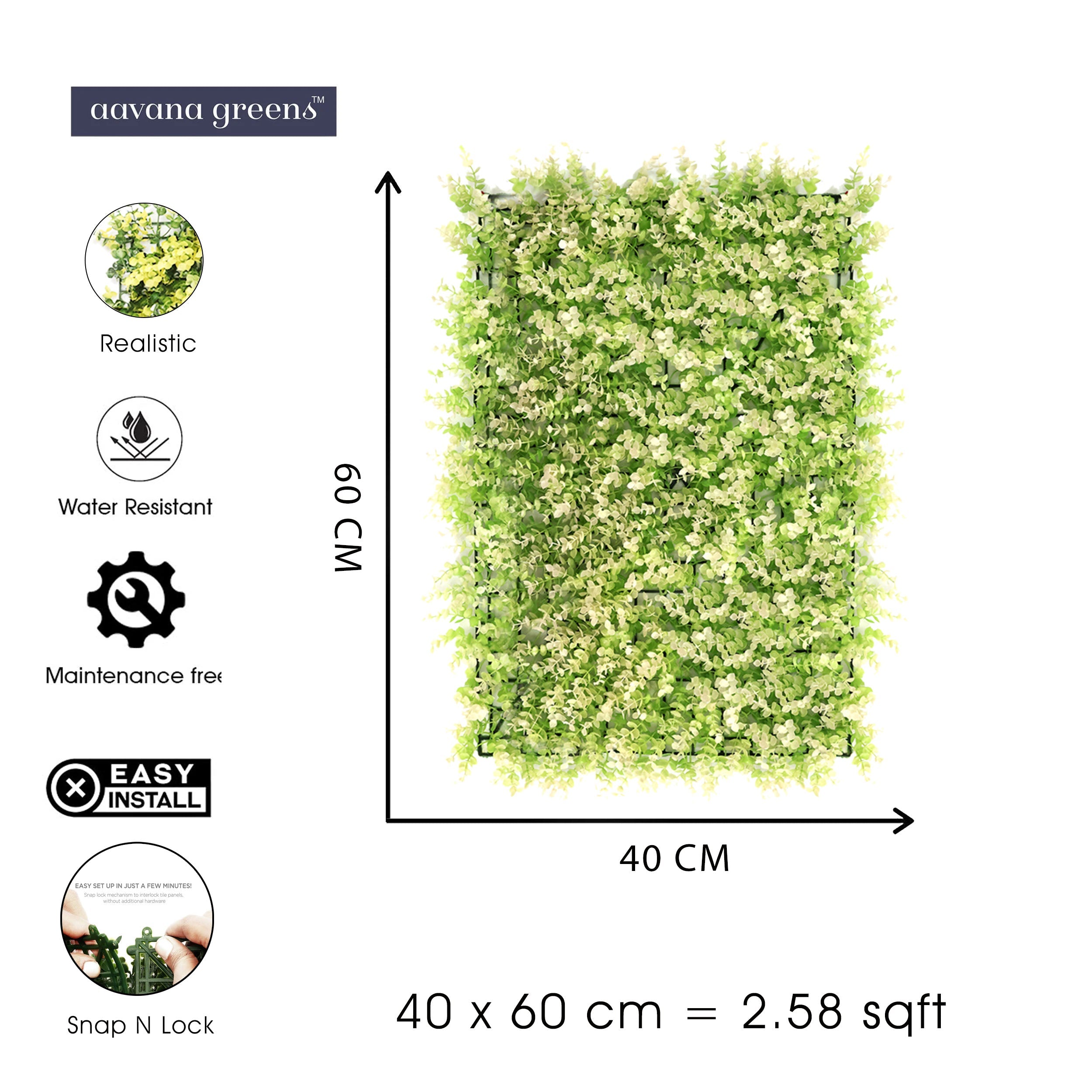 Artificial Vertical Garden Wall Panel 40X60 CM